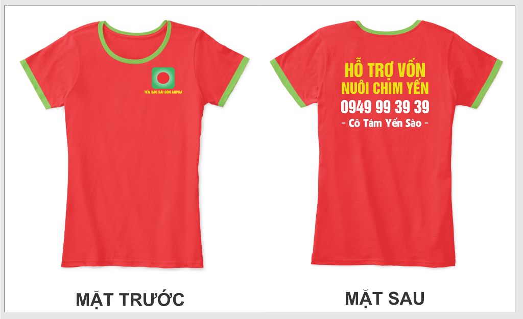 Mẫu thiết kế áo thun đồng phục công ty Yến Sào Sài Gòn Anpha