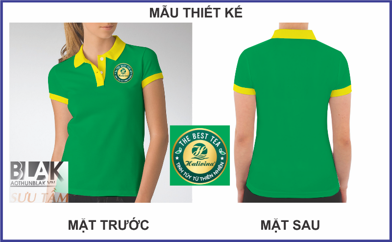 Mẫu thiết kế áo thun đồng phục nhân viên Siêu Thị Trà Halivina